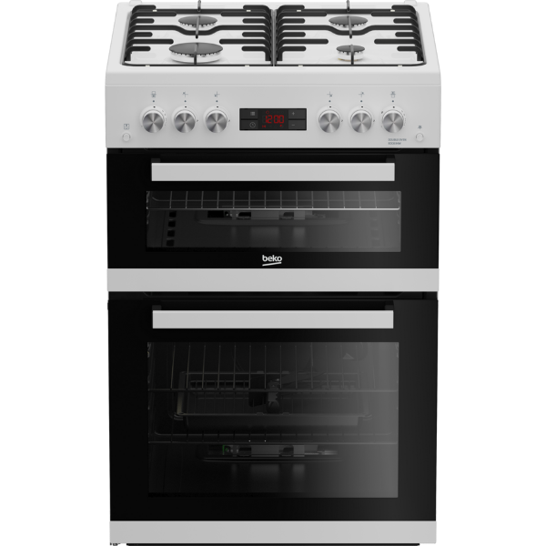 Beko EDG634W 60cm Double Oven Gas Cooker with Gas Hob - White_main