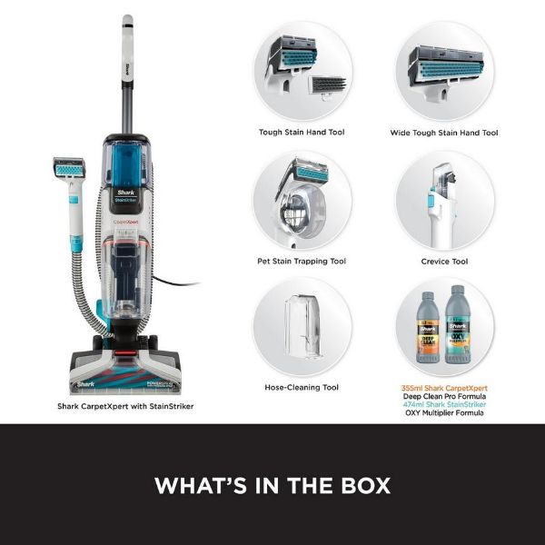 Shark EX200UK CarpetXpert Deep Carpet Cleaner with Built-In StainStriker - Rotator White_box