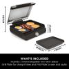 Ninja GR101UK Ninja Sizzle Grill & Flat Plate - Black_dimen