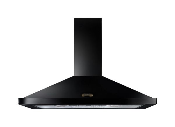 Rangemaster LEIHDC110BB 89310 110cm Chimney Hood in Black with Brass-LEIHDC110BB/ - Boxed
