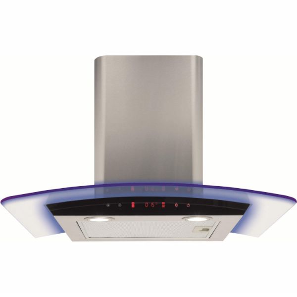 Picture of CDA EKP60SS Curved Glass Extractor with Edge Lighting
