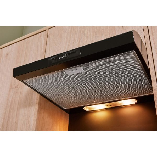 Hotpoint PSLMO65FLSK Visor Cooker Hood in Black
