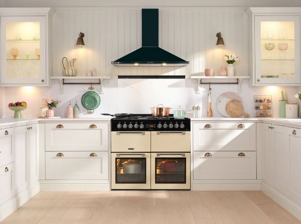 Picture of Leisure CC100F521C Chefmaster 100cm Dual Fuel Range Cooker with Glass Top Lid in Cream