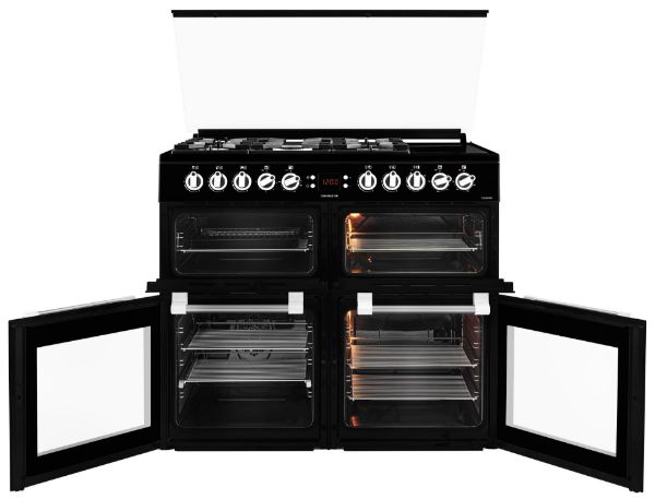 Picture of Leisure CC100F521K Chefmaster 100cm Dual Fuel Range Cooker with Glass Top Lid in Black