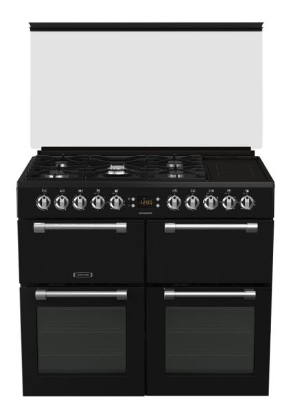 Picture of Leisure CC100F521K Chefmaster 100cm Dual Fuel Range Cooker with Glass Top Lid in Black