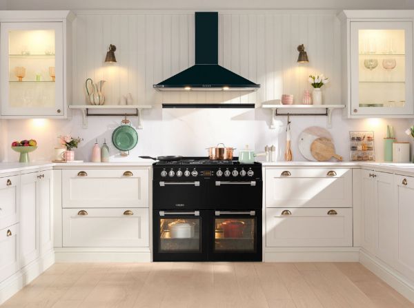 Picture of Leisure CC100F521K Chefmaster 100cm Dual Fuel Range Cooker with Glass Top Lid in Black