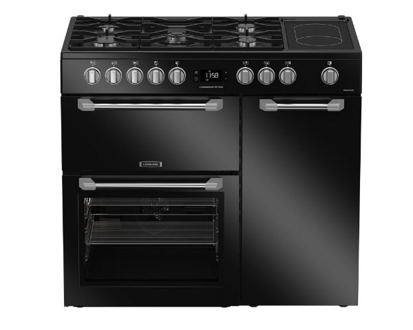 Picture of Leisure PR100F530K Cuisinemaster Pro 100cm Dual Fuel Range Cooker with Three Ovens in Black