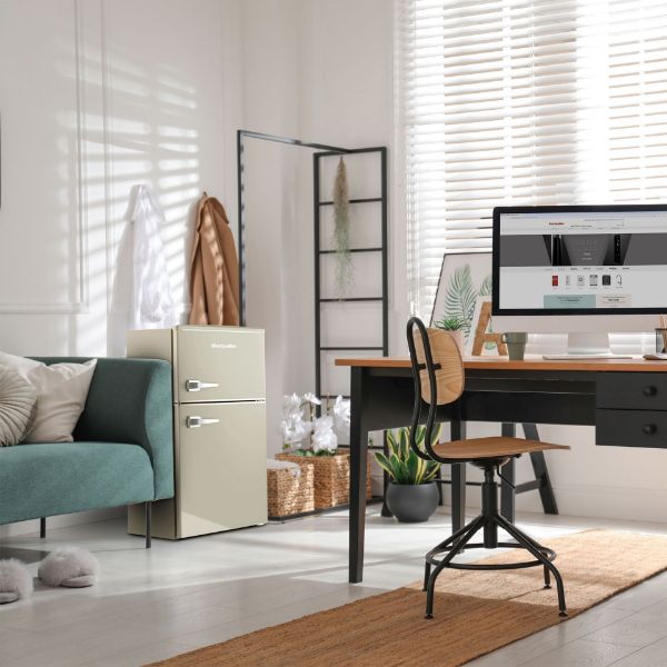 Montpellier MAB2035EC Undercounter Retro Fridge Freezer in Cream_room view