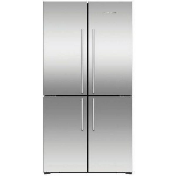 F&P RF605QNUVX1 90.5cm Quad Door Frost Free Fridge Freezer in Stainless Steel_front