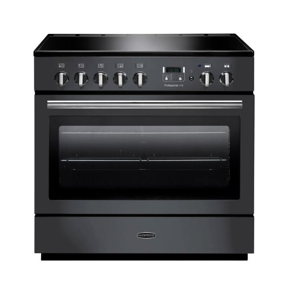 Rangemaster 124130 Professional+ FX 90 Induction Range Cooker in Slate with Chrome Trim - PROP90FXEISL/C