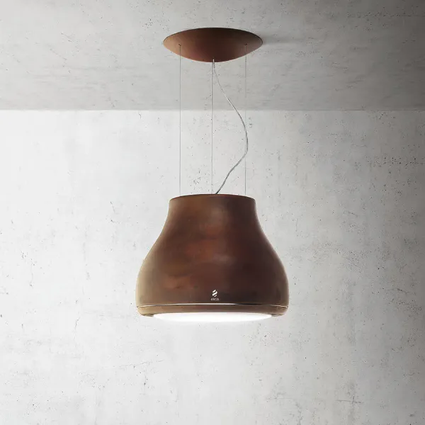 Elica SHINING-RUST 50cm Ceiling-Mounted Pendant Cooker Hood in Rust Finish