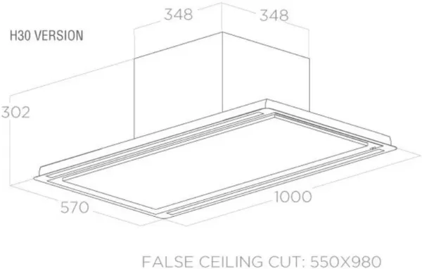 Elica HILIGHT-GLS-30 HiLight 30cm High White Glass Cooker Hood_dimensions