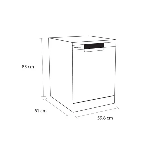 Schonhaus DWSF0115FSBW Dishwasher - White - 15 Place Settings_dimensions