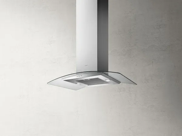 Elica REEF-A-ISLAND Reef Island 90cm Cooker Hood in Stainless Steel & Curved Glass