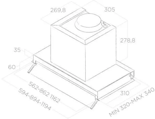 Elica BOXIN-LX-60 Boxin LUX 60 cm Cooker Hood in Stainless Steel_dimensions