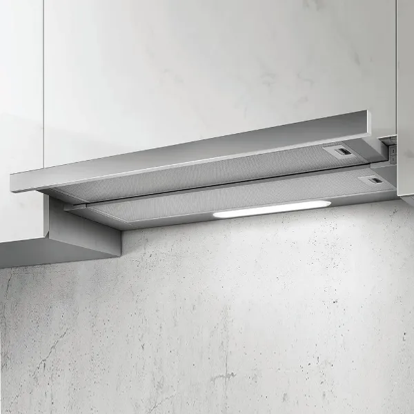 Elica ELITE14-LED-60 60cm Wide Telescopic Hood in Grey and Stainless Steel_main
