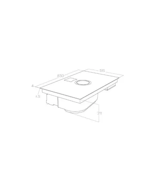 Elica NT-SWH-GLOW-DO NikolaTesla SWITCH GLOW 83cm Induction Hob in Black - Duct Out_dimensions