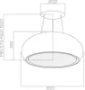 Elica PEARL-BLK Pearl 80cm Wide Ceiling Cooker Hood in Matt Black _dimensions