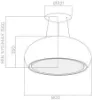 Elica PEARL-WH-MATT Pearl 80cm Wide Ceiling Cooker Hood in Matt White_dimensions
