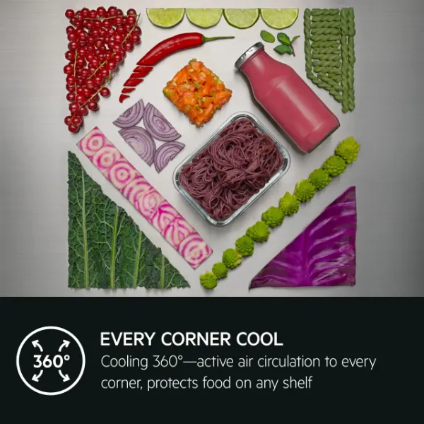 AEG ORC8M321CX 8000 Cooling 360° Freestanding Fridge Freezer in Silver_cooling 360