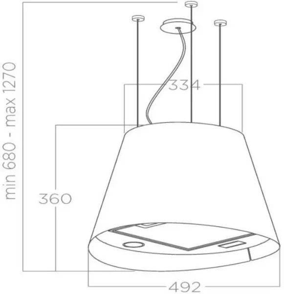 Elica JUNO-URB-IRON 50cm Juno Urban Ceiling Hood in Cast Iron Effect_dimensions