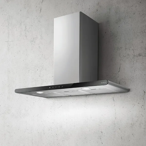 Elica GALAXY-LED-BLK 798mm Galaxy LED Wall-Mounted Chimney Cooking Hood in Stainless Steel/Black Glass