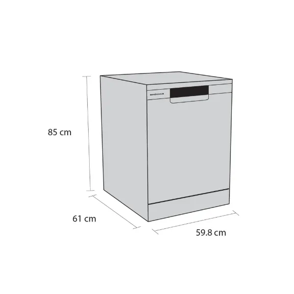 Schonhaus DWSF0115FSBG Dishwasher - Graphite - 15 Place Settings_dimensions