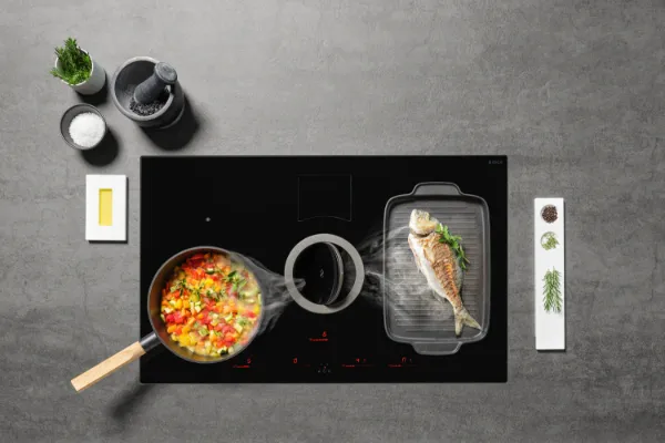 Elica NT-SWITCH-BLK-DO NikolaTesla Switch 83cm Black Induction Hob - Duct Out_in use