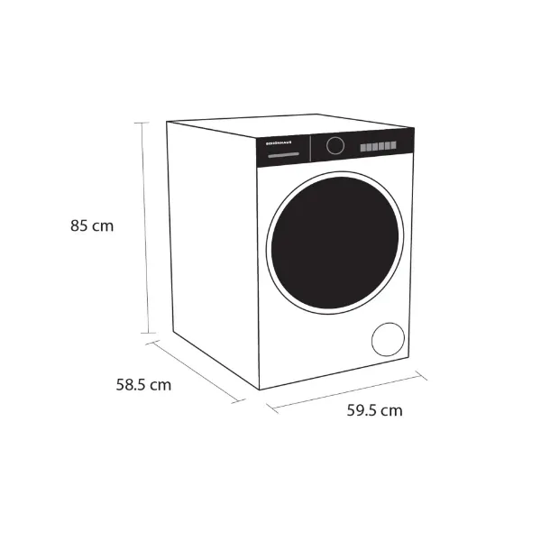 Schonhaus WMSF011014AW 10kg 1400 Spin Washing Machine - White_dimensions