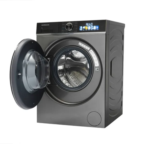 Schonhaus WMSF01914AG 9kg 1400 Spin Washing Machine - Graphite_door open