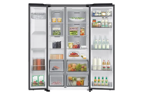 Samsung RS70F64KETEU 91cm Side by Side American Fridge Freezer - Silver_interior full