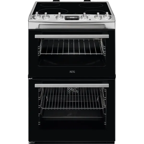 AEG CCX6530ACM 60cm Double Oven Electric Cooker with Ceramic Hob - Stainless Steel_main