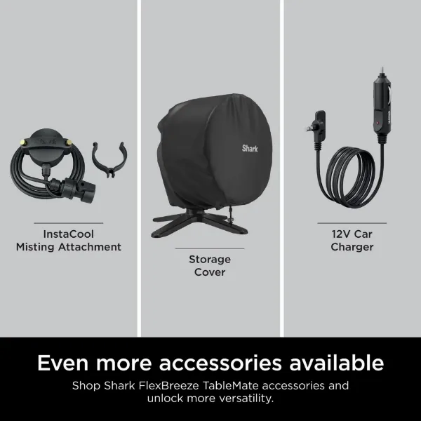 Shark FA150UK FlexBreeze TableMate Indoor to OutdoorTabletop Fan - Winter Fog_accessories