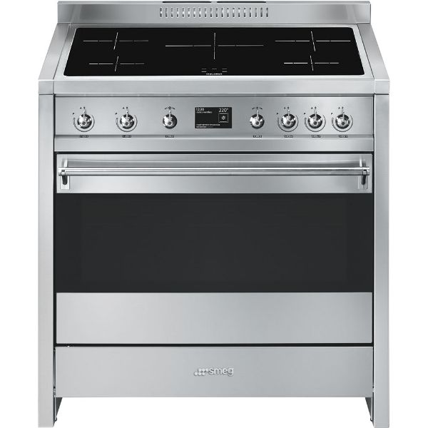 Smeg A1PYID-9 90cm Opera Electric Range Cooker in Stainless Steel_ Front View
