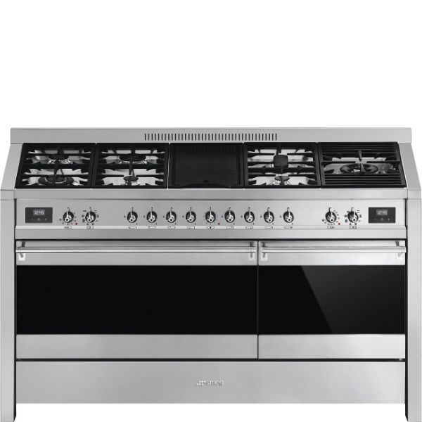 Smeg A5-81 150cm Opera Dual Fuel Range Cooker in Stainless Steel _ Front view