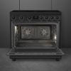 Smeg C9IMN2 90cm Symphony Classic Single Cavity Induction Range Cooker in matte black _ empty open oven view