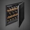 Smeg CVI121B3 45cm Height Linea Wine Cooler with Reversible Hinge In Midnight Black _ fitted open full 