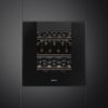 Smeg CVI129B3 60cm Height Linea Wine Cooler with Reversible Hinge In Midnight Black_ front view stocked 