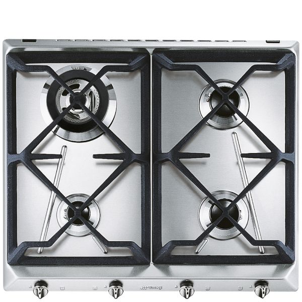 Smeg SRV564GH3 60cm Cucina Gas Hob Stainless Steel with Contemporary main