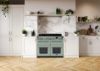 Rangemaster 18150 Estel Deluxe 110 Dual Fuel Range Cooker in Mint with Antique Brass trim - ESDLB110DFPMNT/AB1_room view