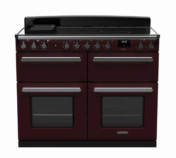 Rangemaster 15302 Deluxe 110 Induction Range Cooker in Bordeaux with Chrome Trim - ESDLB110EIPBOR/CM1_main