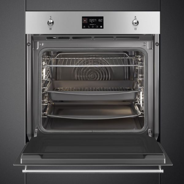 Smeg SOP6302TX 60cm Classic Pyrolytic Single Oven in Stainless Steel shelves