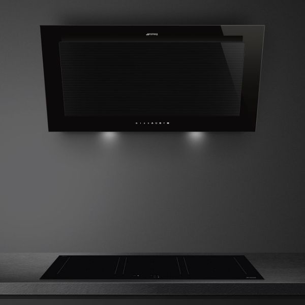 Smeg SIM3964D 90cm Eclipse Induction Auto-Vent 2.0 Hob Black with hood
