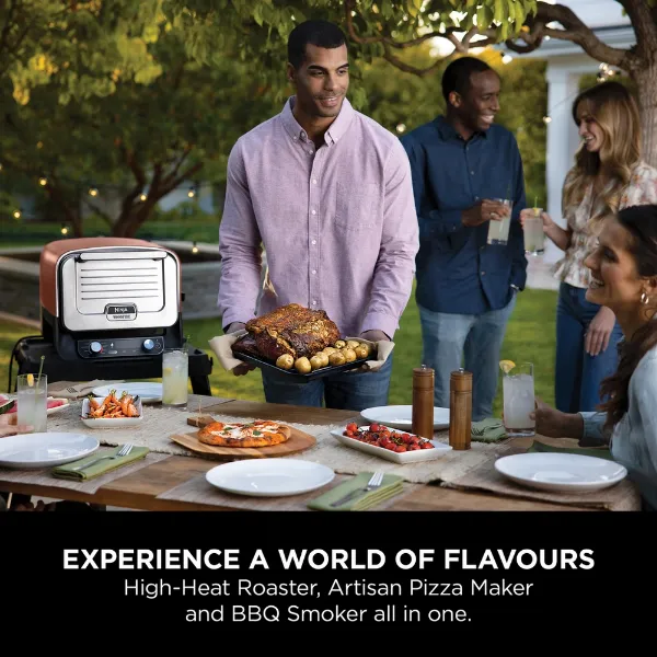 Ninja OO101UKCOVKIT Ninja Woodfire Outdoor Oven with Grill Cover & Woodfire Pellets - Terracotta/Steel_a world of flavours