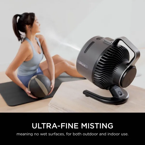 Shark 307FA050UK FlexBreeze HydroGo outdoors & indoors misting Fan - Cool Grey, Charcoal_ultra fine misting