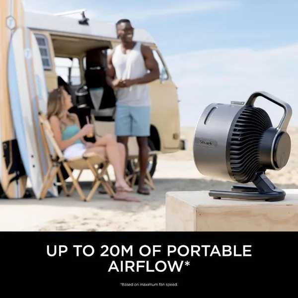 Shark 307FA050UK FlexBreeze HydroGo outdoors & indoors misting Fan - Cool Grey, Charcoal_up to 20m portable airflow