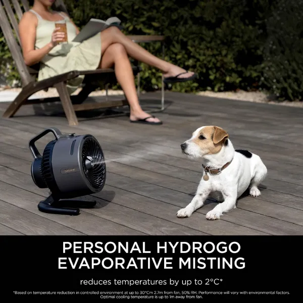 Shark 307FA050UK FlexBreeze HydroGo outdoors & indoors misting Fan - Cool Grey, Charcoal_personal hydrogo evaporative misting
