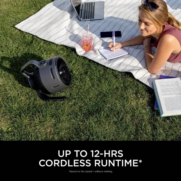 Shark 307FA050UK FlexBreeze HydroGo outdoors & indoors misting Fan - Cool Grey, Charcoal_up to 12 hours runtime