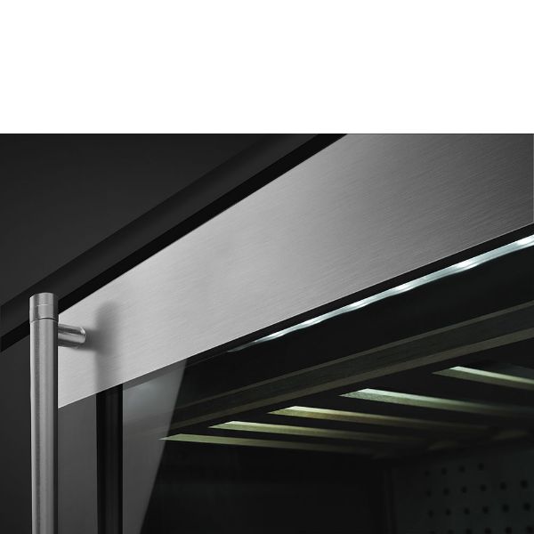 Smeg CVI338RX3 60cm Classic U/C Wine Cooler with Right Hand Hinge in Stainless steel_ front view close up