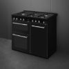 Smeg CX103GMBL 100cm Concert Dual Fuel Range Cooker in Black_ side view
